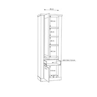 Thumbnail for Corona 2 Door 1 Drawer 3 Shelve Narrow Display Cabinet in Artisan Oak