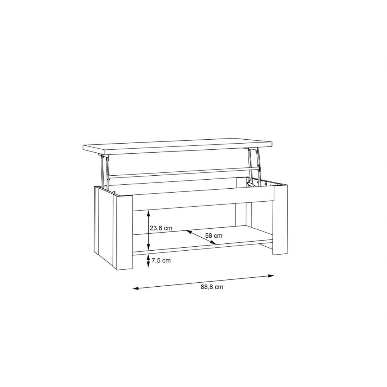 Corona Rising Coffee Table in Artisan Oak