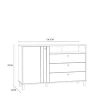 Thumbnail for Grafton 1 Door 3 Drawer Chest In Cream and Oak