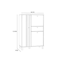 Thumbnail for Grafton 3 Door 1 Drawer Cabinet In Cream and Oak