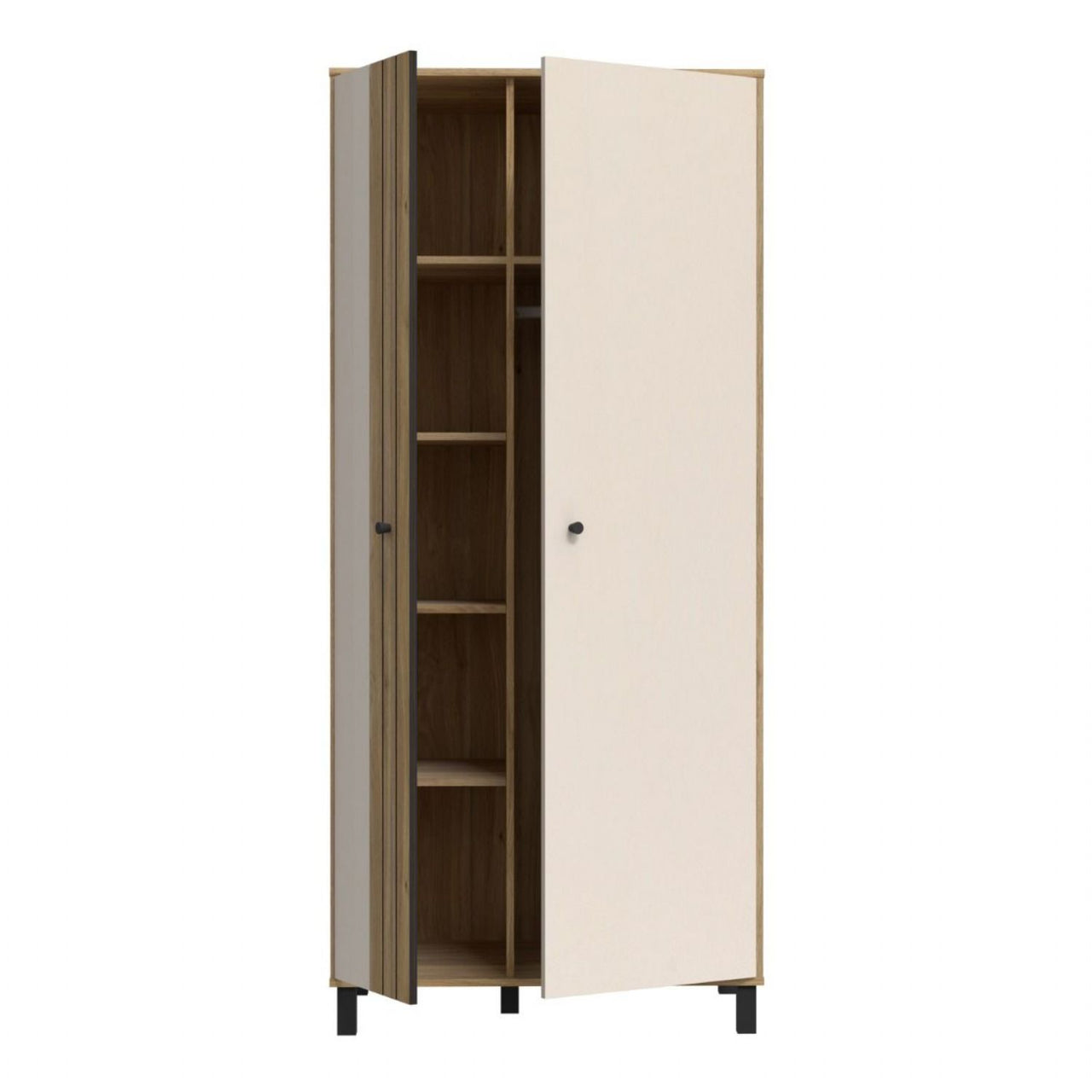 Grafton 2 Door Wardrobe In Cream and Oak