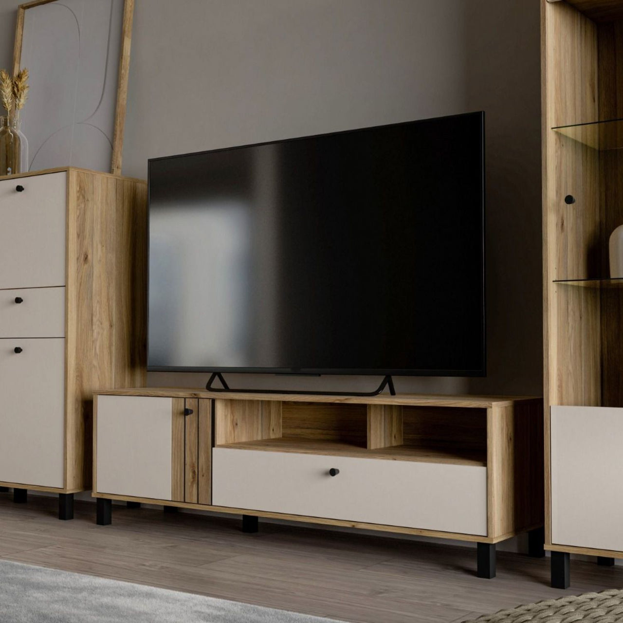 Grafton TV Unit n Cream and Oak