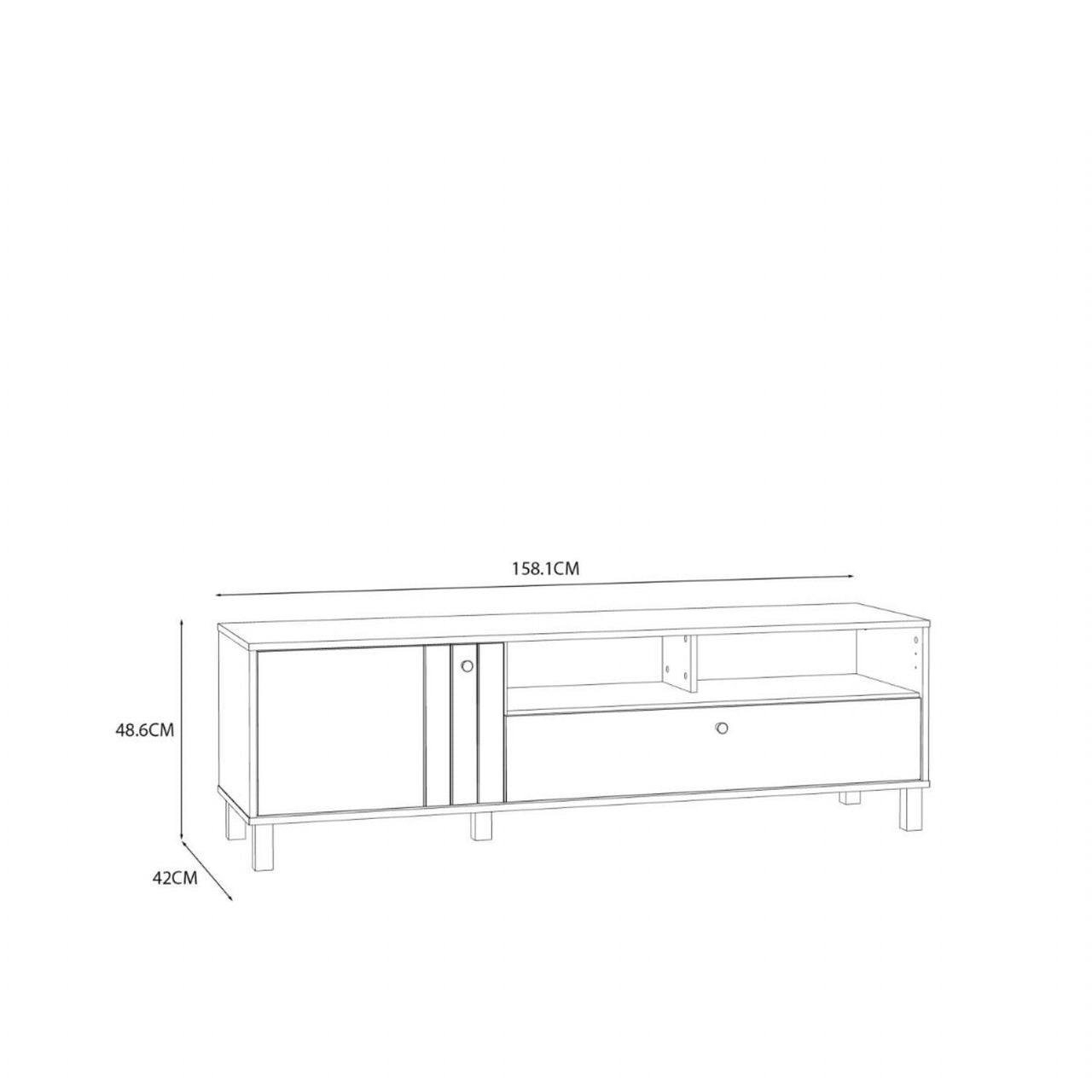 Grafton TV Unit n Cream and Oak