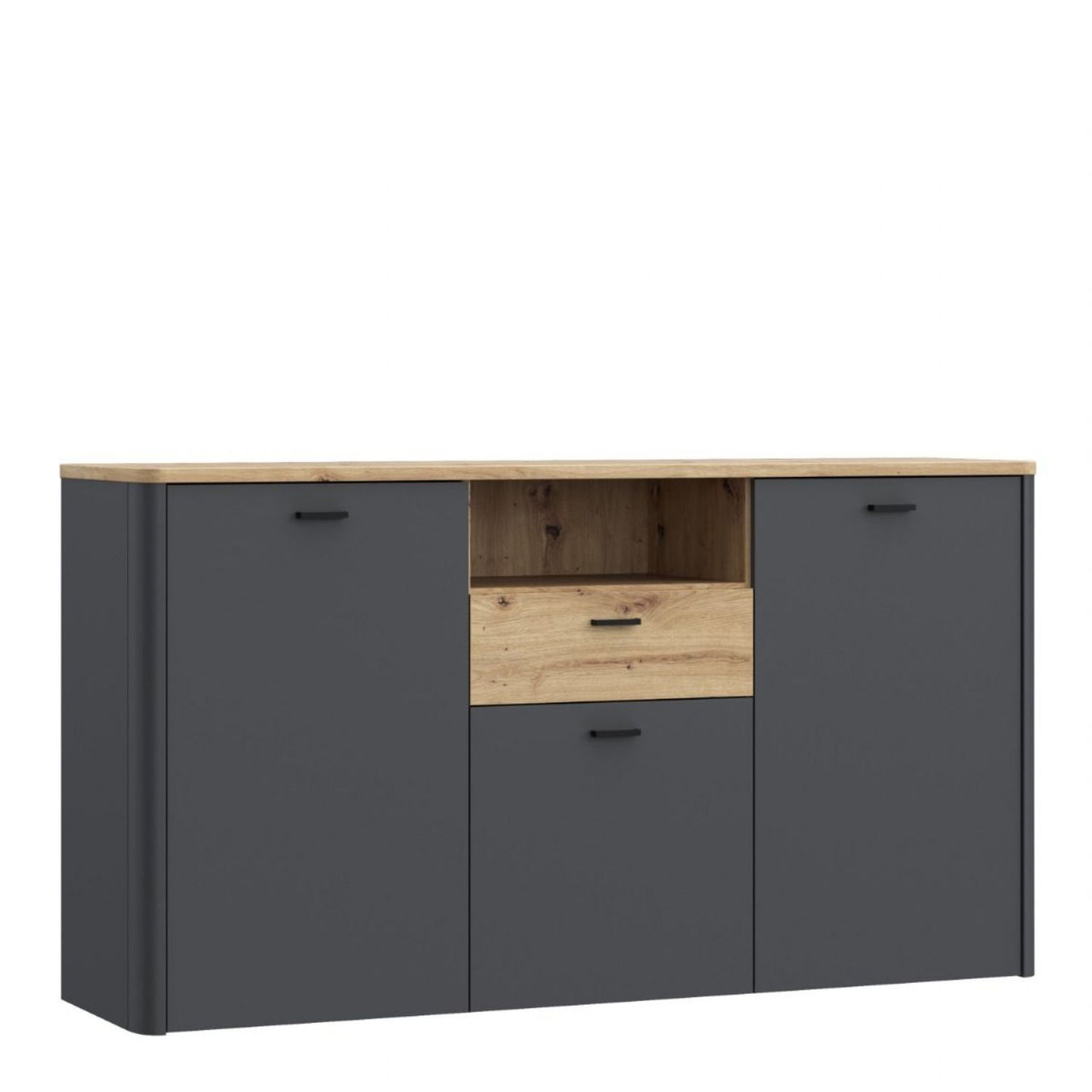 Klara 3 Door 1 Drawer Chest in Grey and Oak