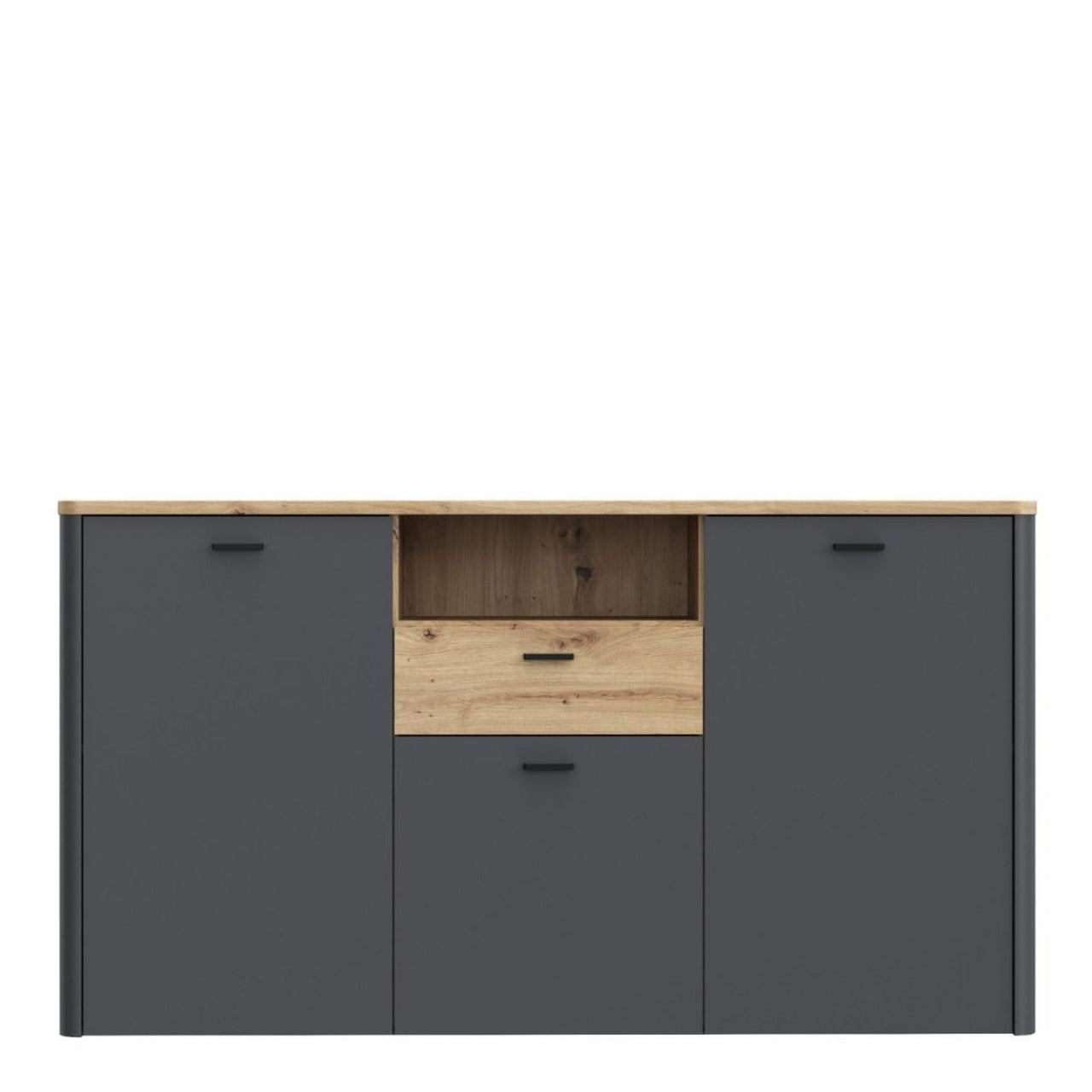 Klara 3 Door 1 Drawer Chest in Grey and Oak