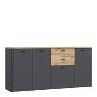 Thumbnail for Klara 4 Door 2 Drawer Chest in Grey and Oak