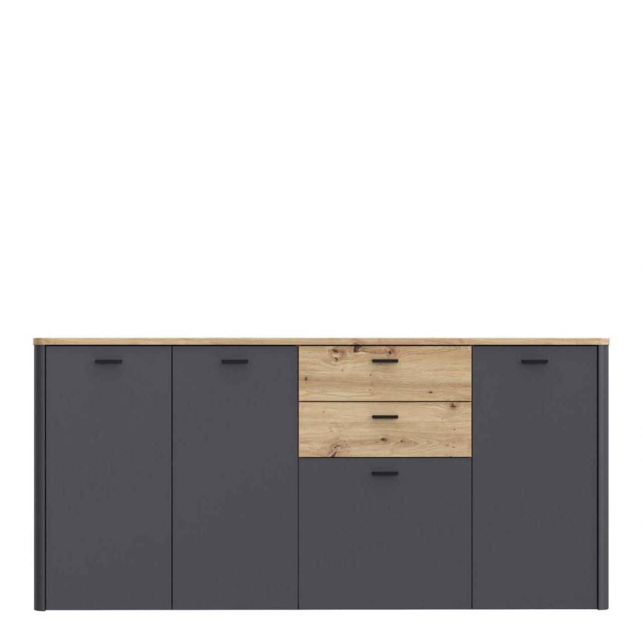 Klara 4 Door 2 Drawer Chest in Grey and Oak