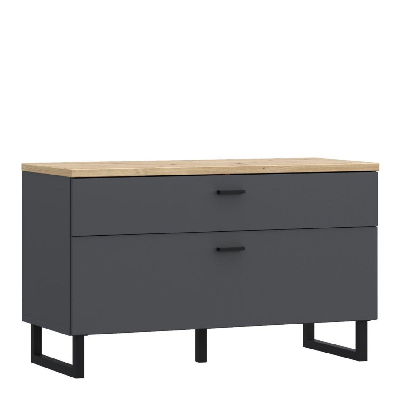 Klara TV Unit with 1 Drawer 1 Flip Door in Grey and Oak