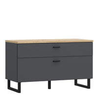 Thumbnail for Klara TV Unit with 1 Drawer 1 Flip Door in Grey and Oak