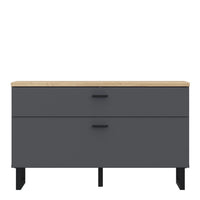 Thumbnail for Klara TV Unit with 1 Drawer 1 Flip Door in Grey and Oak