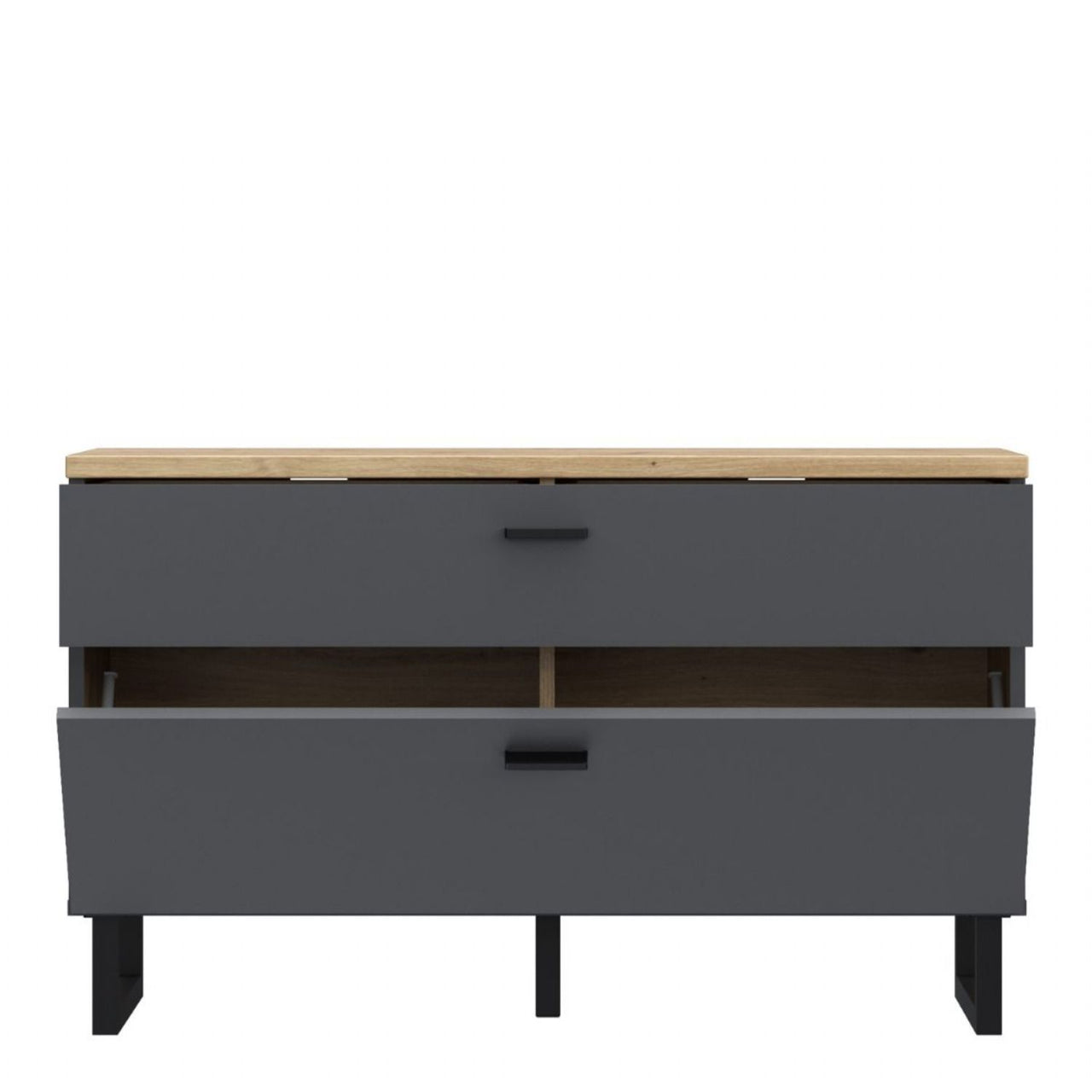 Klara TV Unit with 1 Drawer 1 Flip Door in Grey and Oak