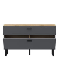 Thumbnail for Klara TV Unit with 1 Drawer 1 Flip Door in Grey and Oak