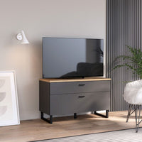 Thumbnail for Klara TV Unit with 1 Drawer 1 Flip Door in Grey and Oak