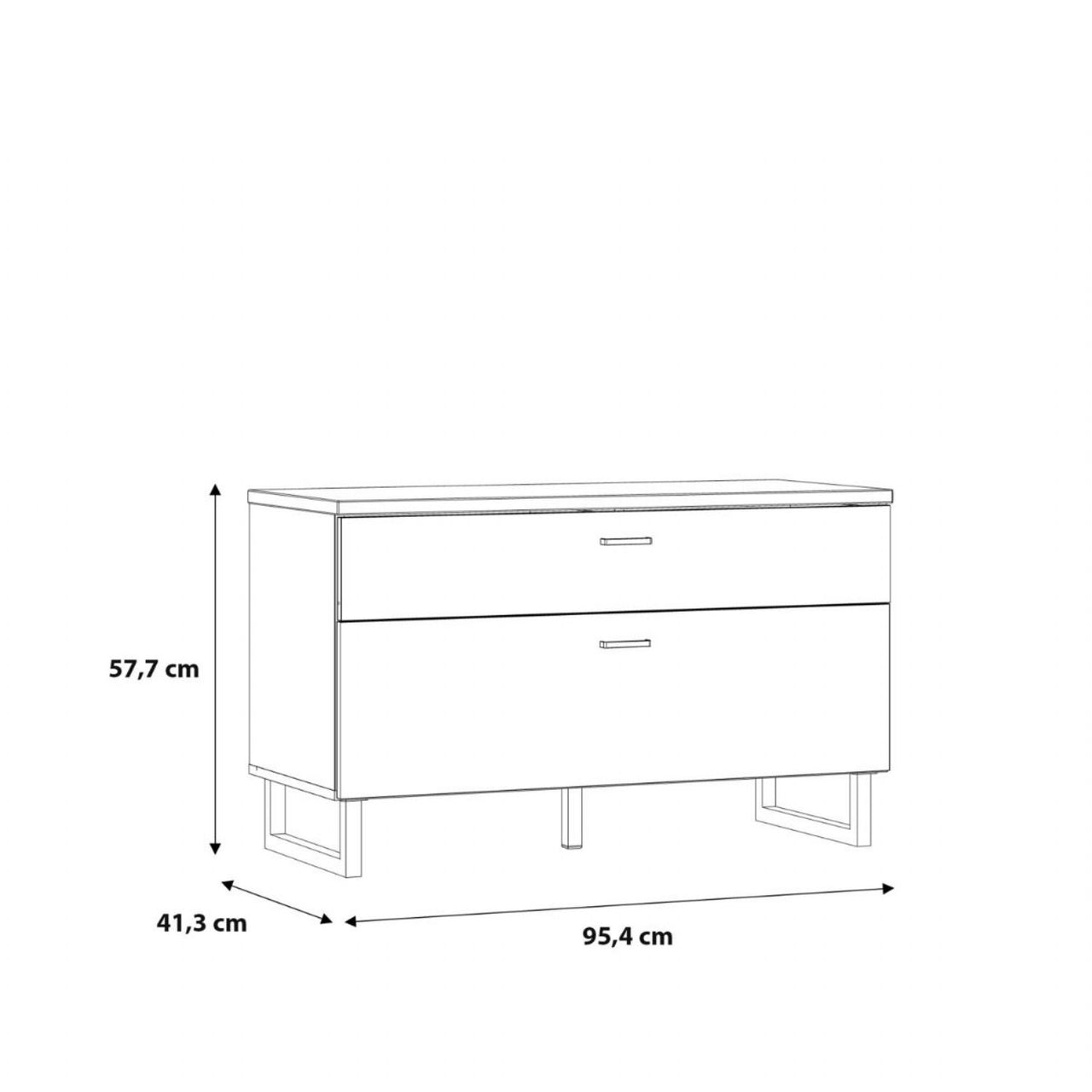 Klara TV Unit with 1 Drawer 1 Flip Door in Grey and Oak