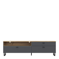 Thumbnail for Klara TV Unit with 1 Drawer 2 Flip Doors in Grey and Oak