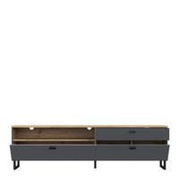 Thumbnail for Klara TV Unit with 1 Drawer 2 Flip Doors in Grey and Oak