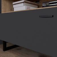 Thumbnail for Klara TV Unit with 1 Drawer 2 Flip Doors in Grey and Oak