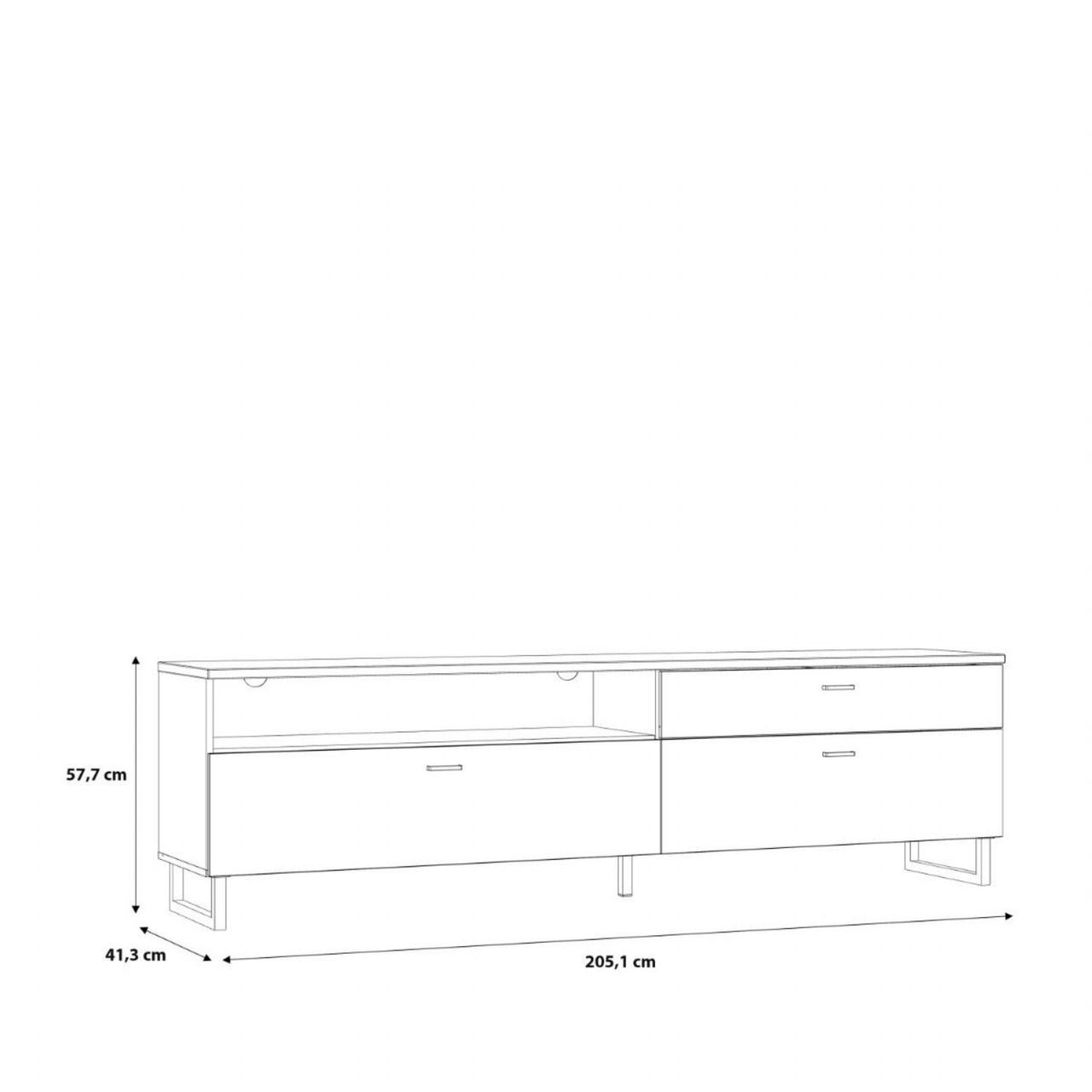 Klara TV Unit with 1 Drawer 2 Flip Doors in Grey and Oak