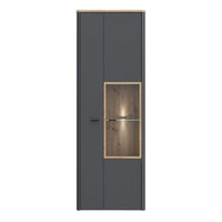 Thumbnail for Klara Display Cabinet with 1 Door and 1 Glass Door in Grey and Oak inc LED Lighting