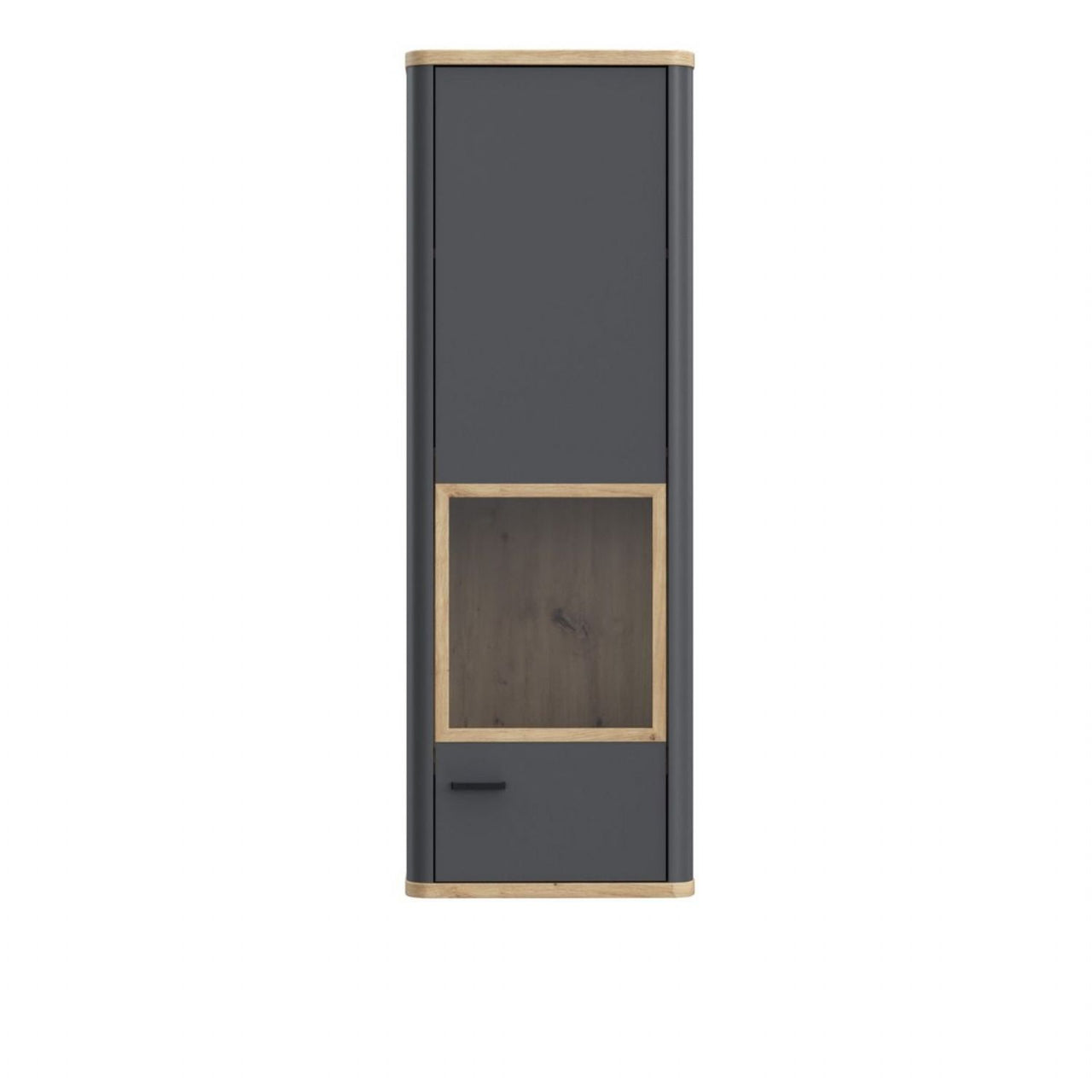 Klara Display Cabinet with 1 Glass Door in Grey and Oak