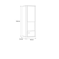 Thumbnail for Klara Display Cabinet with 1 Glass Door in Grey and Oak