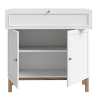 Thumbnail for Wensley 2 Door 1 Drawer Console in Light Grey and Oak