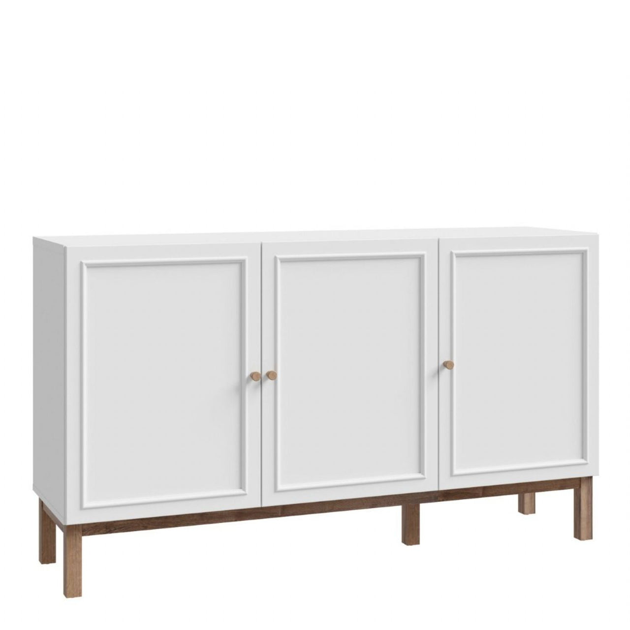 Wensley 3 Door 1 Drawer Sideboard in Light Grey and Oak