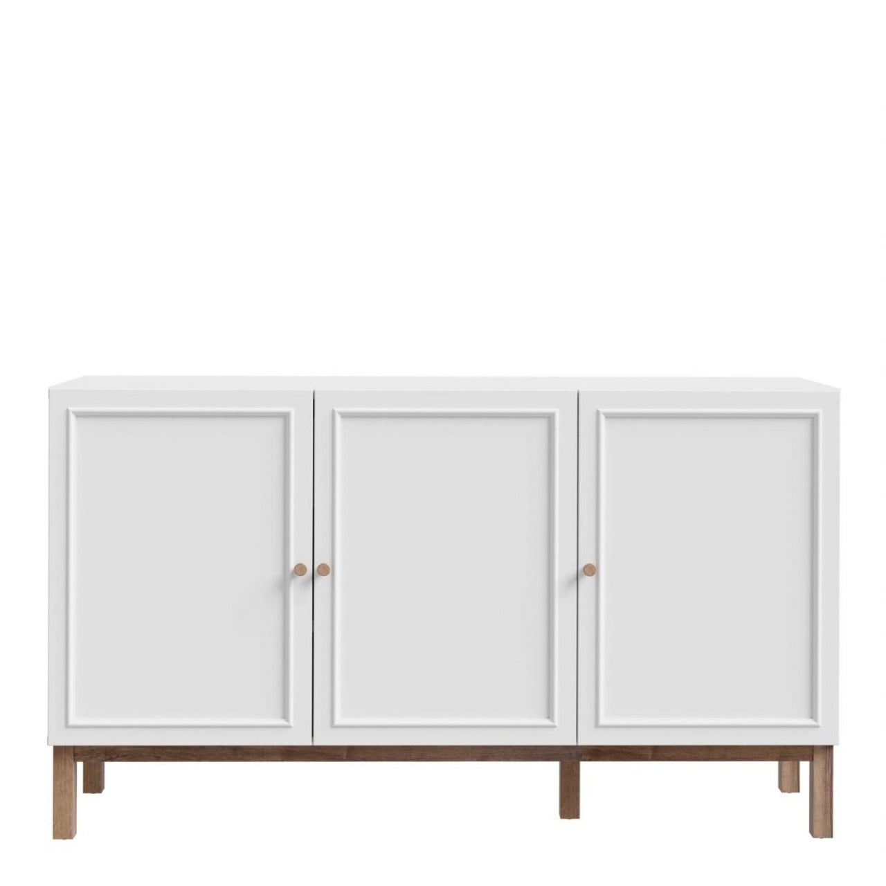 Wensley 3 Door 1 Drawer Sideboard in Light Grey and Oak