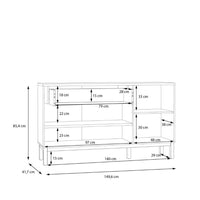 Thumbnail for Wensley 3 Door 1 Drawer Sideboard in Light Grey and Oak