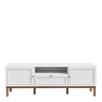 Thumbnail for Wensley 2 Door 1 Drawer TV Unit in Light Grey and Oak