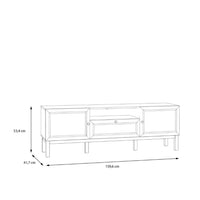 Thumbnail for Wensley 2 Door 1 Drawer TV Unit in Light Grey and Oak