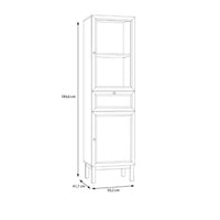 Thumbnail for Wensley Display Cabinet with 1 Door 1 Drawer and 1 Glass Door in Light Grey and Oak