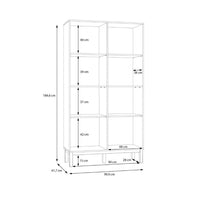 Thumbnail for Wensley Display Cabinet with 1 Door and 1 Glass Door in Light Grey and Oak