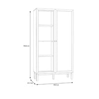 Thumbnail for Wensley Display Cabinet with 1 Door and 1 Glass Door in Light Grey and Oak