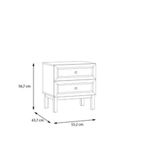 Thumbnail for Wensley 2 Drawer Bedside Chest in Light Grey and Oak