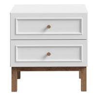 Thumbnail for Wensley 2 Drawer Bedside Chest in Light Grey and Oak