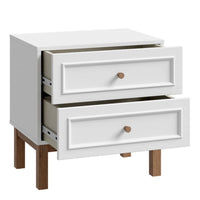 Thumbnail for Wensley 2 Drawer Bedside Chest in Light Grey and Oak