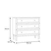 Thumbnail for Wensley 3 Drawer Chest in Light Grey and Oak