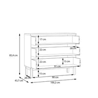 Thumbnail for Wensley 3 Drawer Chest in Light Grey and Oak