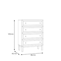 Thumbnail for Wensley 4 Drawer Chest in Light Grey and Oak