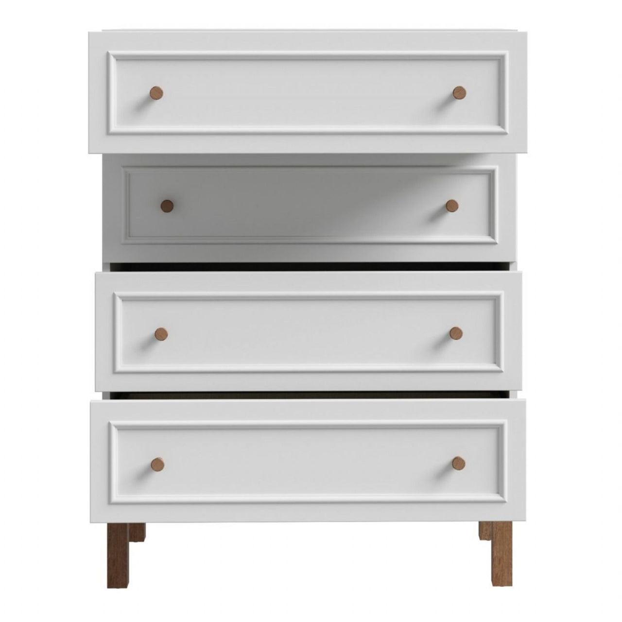 Wensley 4 Drawer Chest in Light Grey and Oak