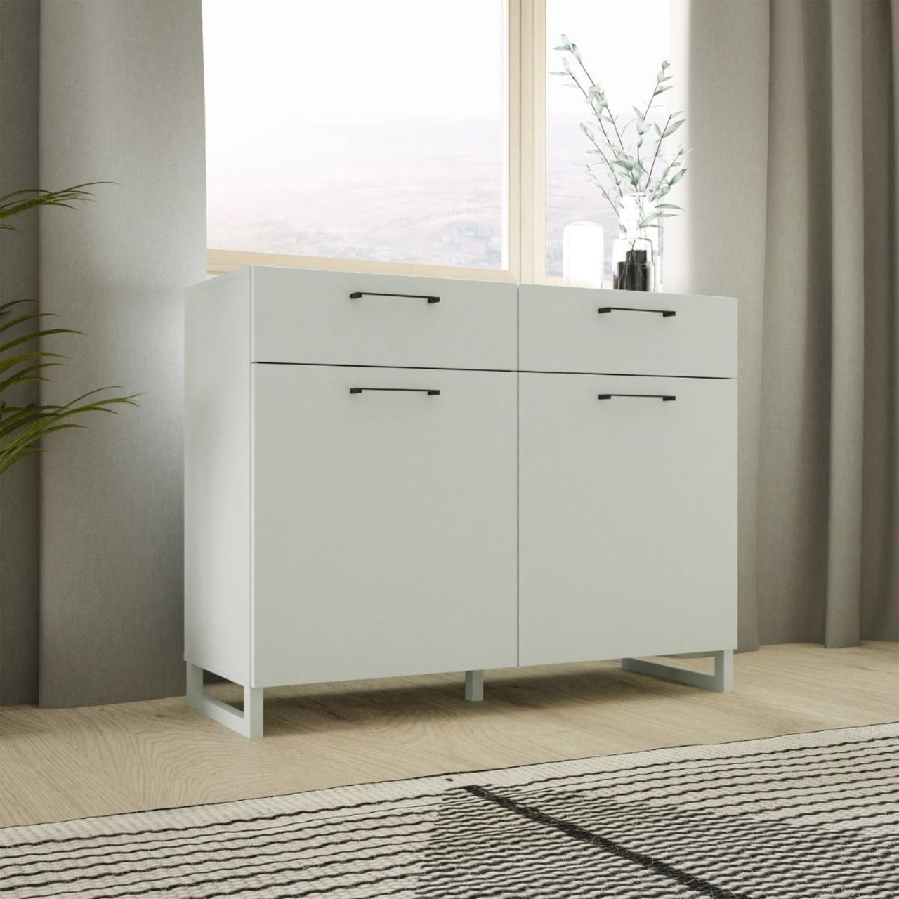 Sali 2 Door 2 Drawer Chest in Light Grey