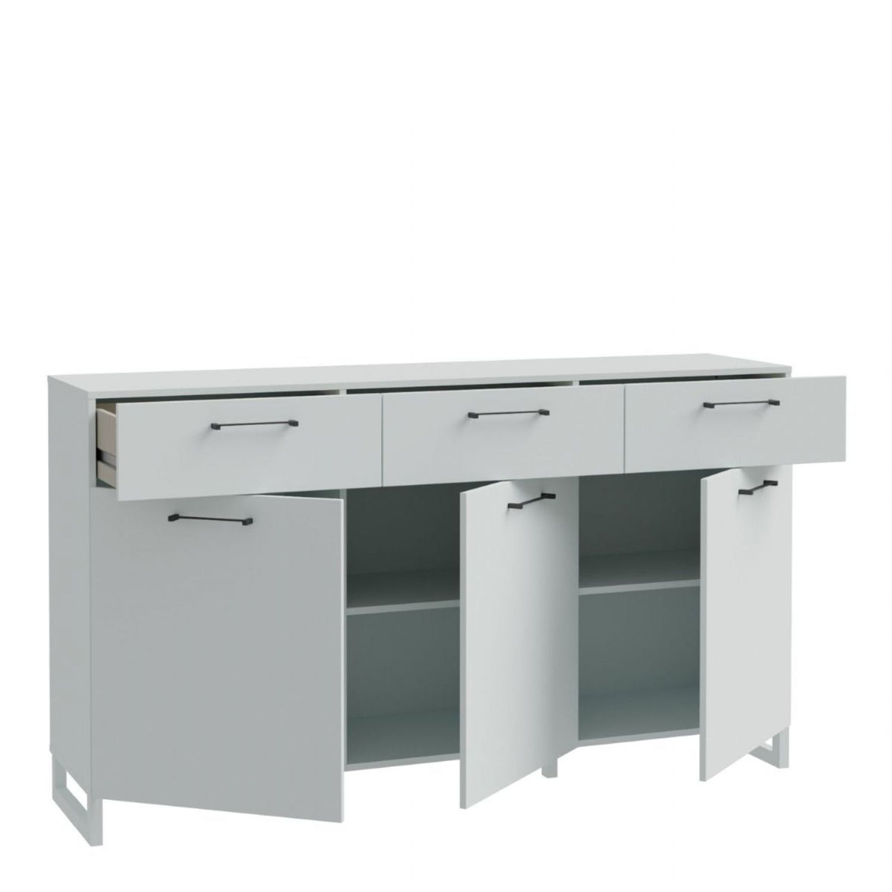 Sali 3 Door 3 Drawer Chest in Light Grey