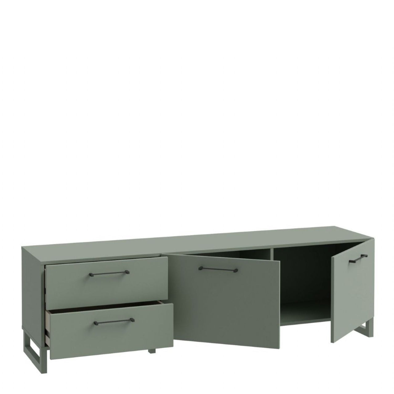 Sali 2 Door 2 Drawer TV Unit in Sage Green