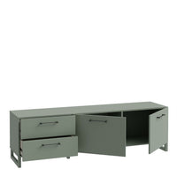 Thumbnail for Sali 2 Door 2 Drawer TV Unit in Sage Green