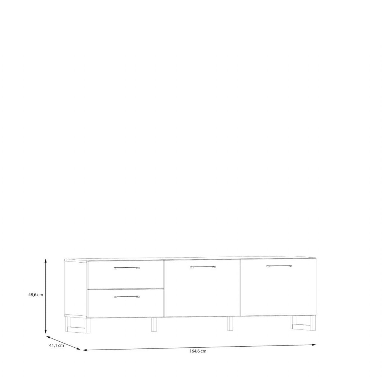 Sali 2 Door 2 Drawer TV Unit in Sage Green