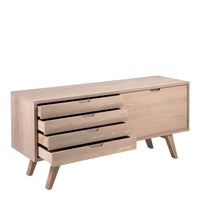 Thumbnail for ALine Sideboard with 4 Drawers and Sliding Door in White Oak