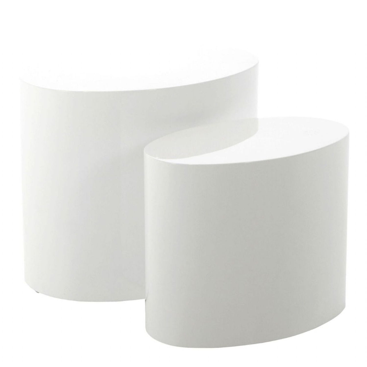 Mice Oval Coffee Table in White Set of 2