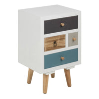 Thumbnail for Thais White Shabby Chic Multi Coloured Bedside with 4 Drawers