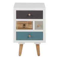 Thumbnail for Thais White Shabby Chic Multi Coloured Bedside with 4 Drawers